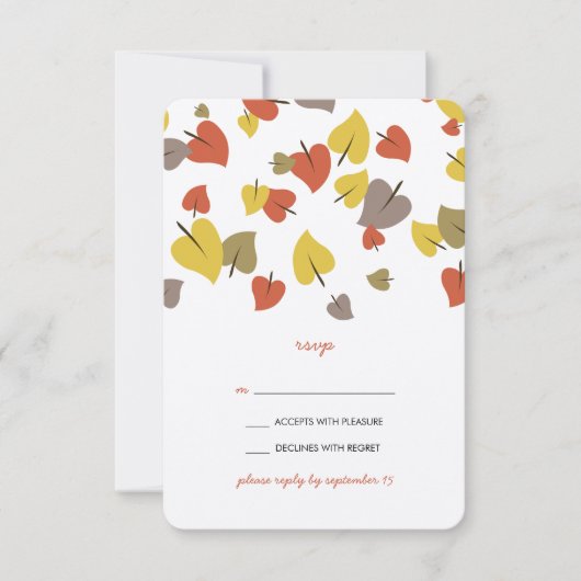 Falling Leaves RSVP Card Kaartje (Voorkant)