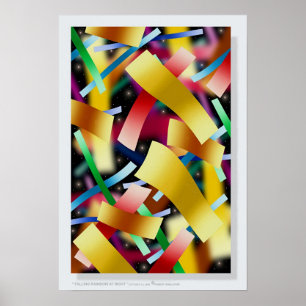 " FALLING RAINBOW BIJ NACHT " door : Robert Single Poster