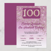 Falling Roos Gold Glitter 100ste verjaardagsfeestj Kaart (Voorkant / Achterkant)