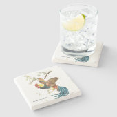 Falling Rooster Stenen Onderzetter (Zijkant)