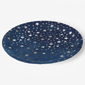 Falling Silver Stars Celestial Papieren Bordje (Gekanteld)