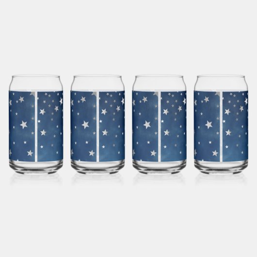 Falling Silver Stars Celestial Personalized Blikvorm Glas (Rechts)