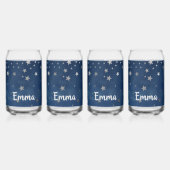 Falling Silver Stars Celestial Personalized Blikvorm Glas (Links)