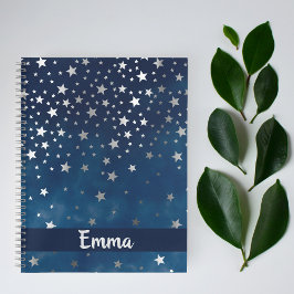 Falling Silver Stars Celestial Personalized Bullet Notitieboek