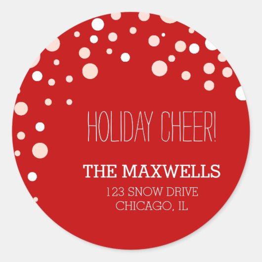 Falling Snow Holiday Cheval étiquettes de adresse (Devant)