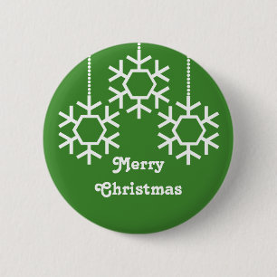 Falling Snowflakes Button, heldergroen Ronde Button 5,7 Cm