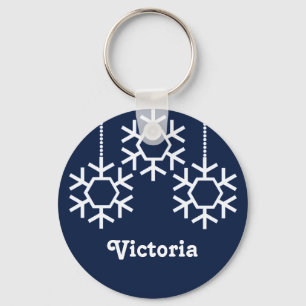 Falling Snowflakes Sleutelhanger, donkerblauw Sleutelhanger