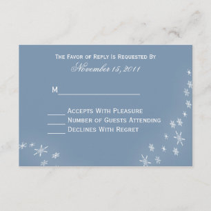 Falling Snowflakes Winter Wedding Cartes RSVP