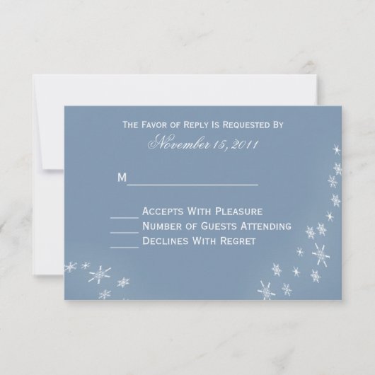 Falling Snowflakes Winter Wedding Cartes RSVP (Devant)