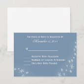 Falling Snowflakes Winter Wedding Cartes RSVP (Devant / Derrière)