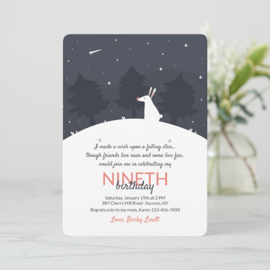 Falling Star Uitnodiging (Staand voorkant)