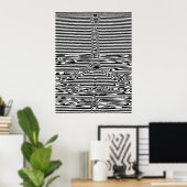 Falling Water Droplets in Ocean OP Art  Poster (Thuiskantoor)