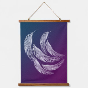 Falling White Feathers Hangend Wandkleed