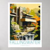 Fallingwater Travel Poster, Pennsylvania Poster (Voorkant)