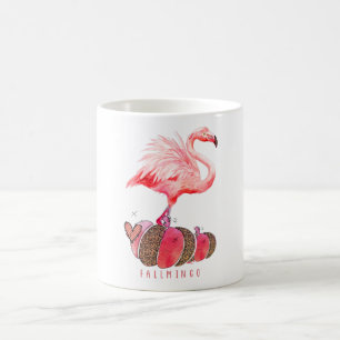 Fallmingo Flamingo Autumn Pumpkin Waterverven Koffiemok