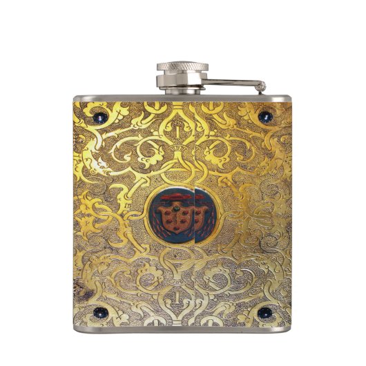 Falln Antiek Golden Swirls Heupfles (Achterkant)