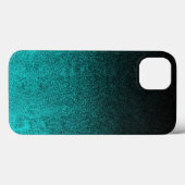Falln Aqua & Black Glitter Gradient Case-Mate iPhone Case (Achterkant (horizontaal))
