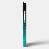 Falln Aqua & Black Glitter Gradient Case-Mate iPhone Case (Achterkant / Links)