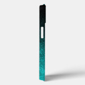 Falln Aqua & Black Glitter Gradient Case-Mate iPhone Case (Achterkant / Rechts)