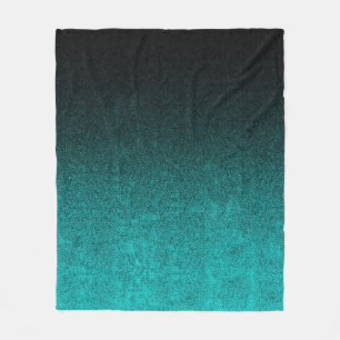 Falln Aqua & Black Glitter Gradient Fleece Deken