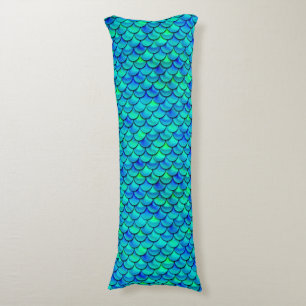 Falln Aqua Blue Scales Lichaamskussen