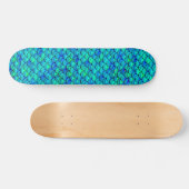 Falln Aqua Blue Scales Skateboard (Horizontaal)