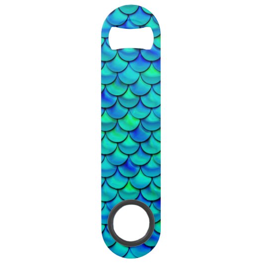 Falln Aqua Blue Scales Speed Flessenopener (Voorkant)