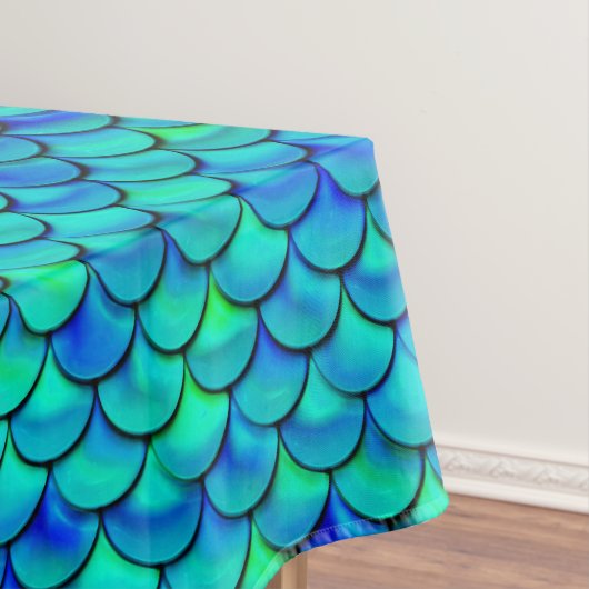 Falln Aqua Blue Scales Tafelkleed (Voorbeeld)