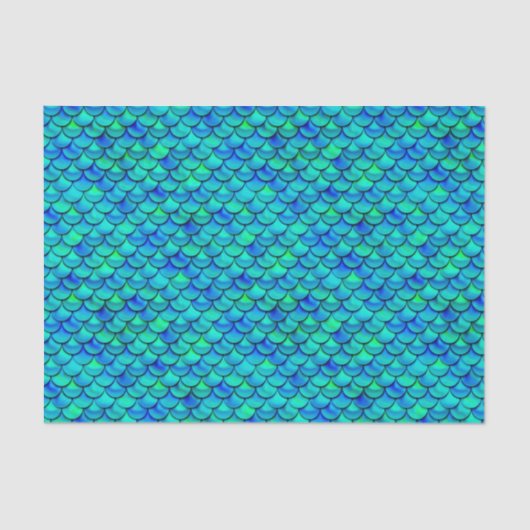 Falln Aqua Blue Scales Tissuepapier (Voorkant)