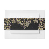 Falln Black And Gold Filigree Uitnodigingen Wikkel (Voorkant Voorbeeld)