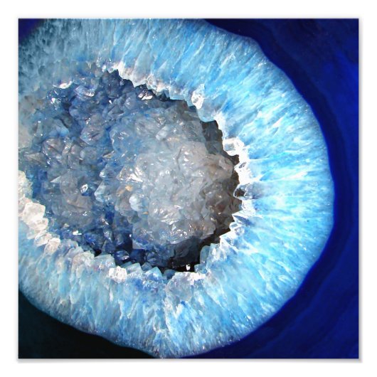 Falln Blue Crystal Geode Foto Afdruk (Voorkant)