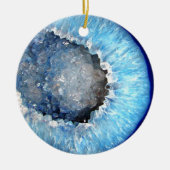 Falln Blue Crystal Geode Keramisch Ornament (Voorkant)