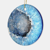 Falln Blue Crystal Geode Keramisch Ornament (Links)