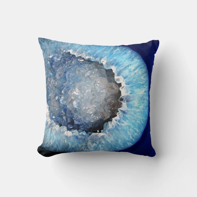 Falln Blue Crystal Geode Kussen (Voorkant)