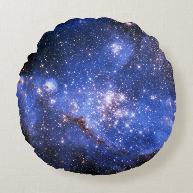 Falln Blue Embrionic Stars Rond Kussen (Voorkant)
