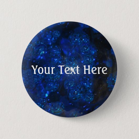 Falln Blue Glass Bubbles Ronde Button 5,7 Cm (Voorkant)