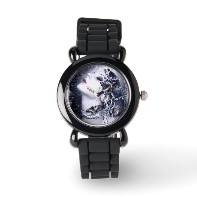 Falln Butterfly Originele Kunst Horloge (Voorkant)