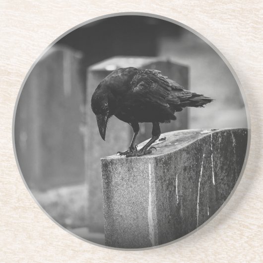 Falln Cemetery Crow Zandsteen Onderzetter (Voorkant)