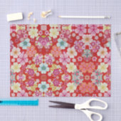 Falln Crimson Floral Chirimen Tissuepapier (Craft)