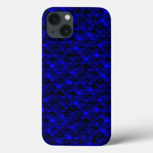 Falln Dark Blue Mermaid Scales iPhone 13 Hoesje