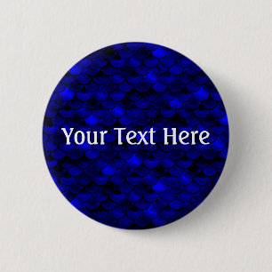 Falln Dark Blue Mermaid Scales Ronde Button 5,7 Cm