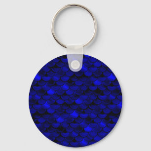Falln Dark Blue Mermaid Scales Sleutelhanger