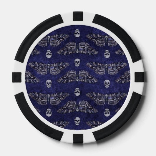 Falln Deathshead Moth and Skulls Pokerchips (Voorkant)