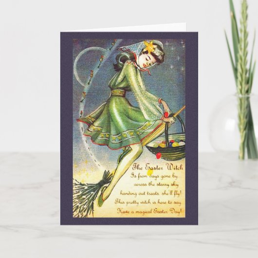 Falln Easter Witch Feestdagen Kaart (Voorkant)