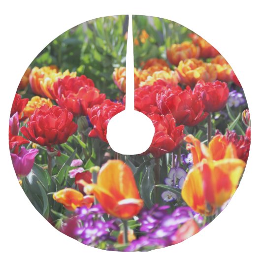 Falln Floral Crimson Waves Kerstboom Rok (Voorkant)