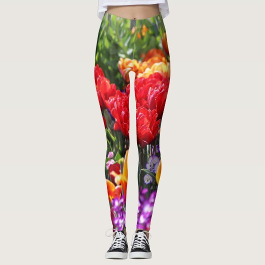 Falln Floral Crimson Waves Leggings (Voorkant)