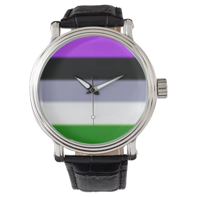 Falln Genderqueer Pride Flag Horloge (Voorkant)