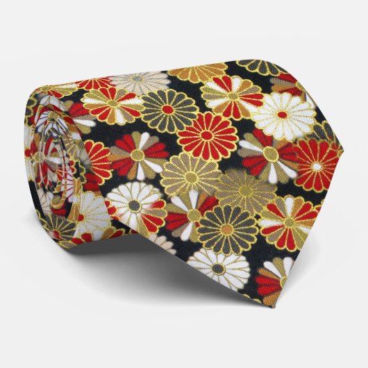 Falln Golden Chrysanthemums Stropdas (Opgerold)