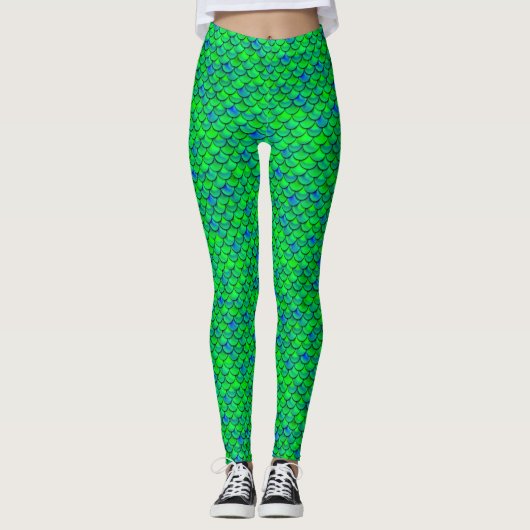 Falln Green Blue Scales Leggings (Voorkant)