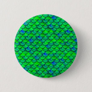 Falln Green Blue Scales Ronde Button 5,7 Cm
